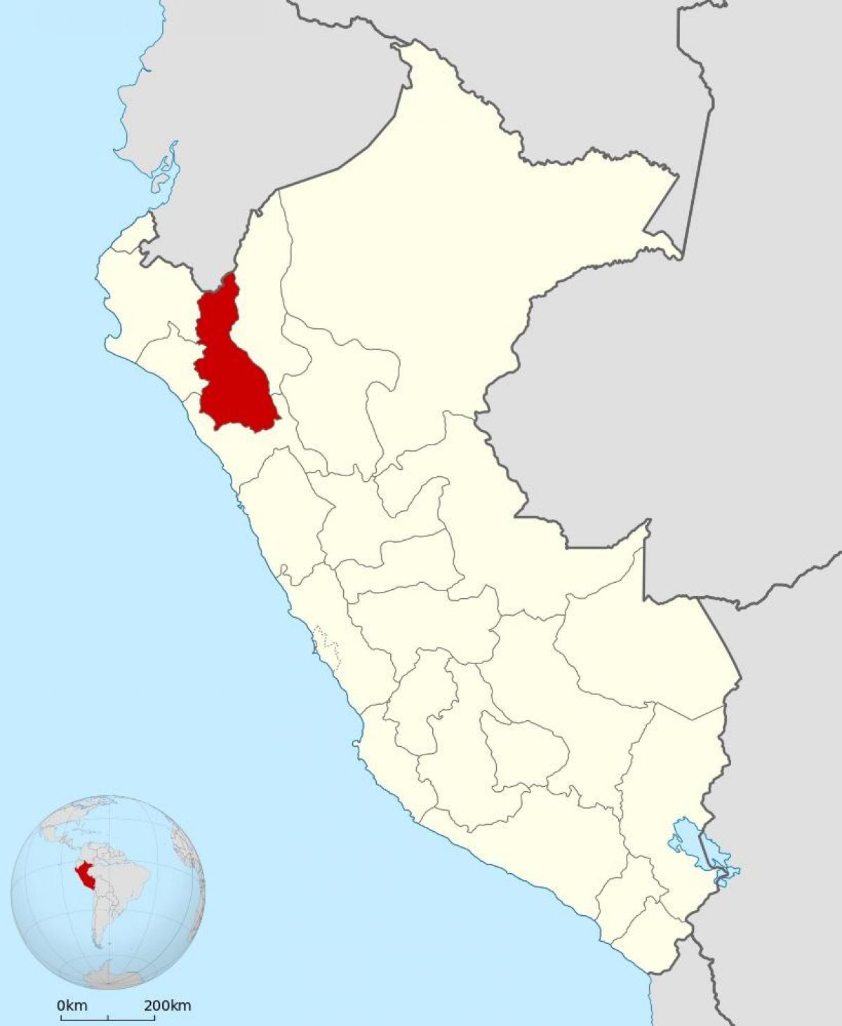 peta cajamarca, Peru