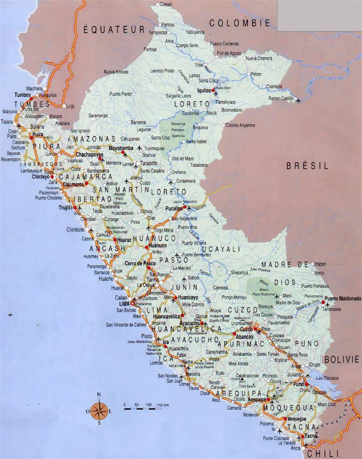 peta bandar-bandar Peru