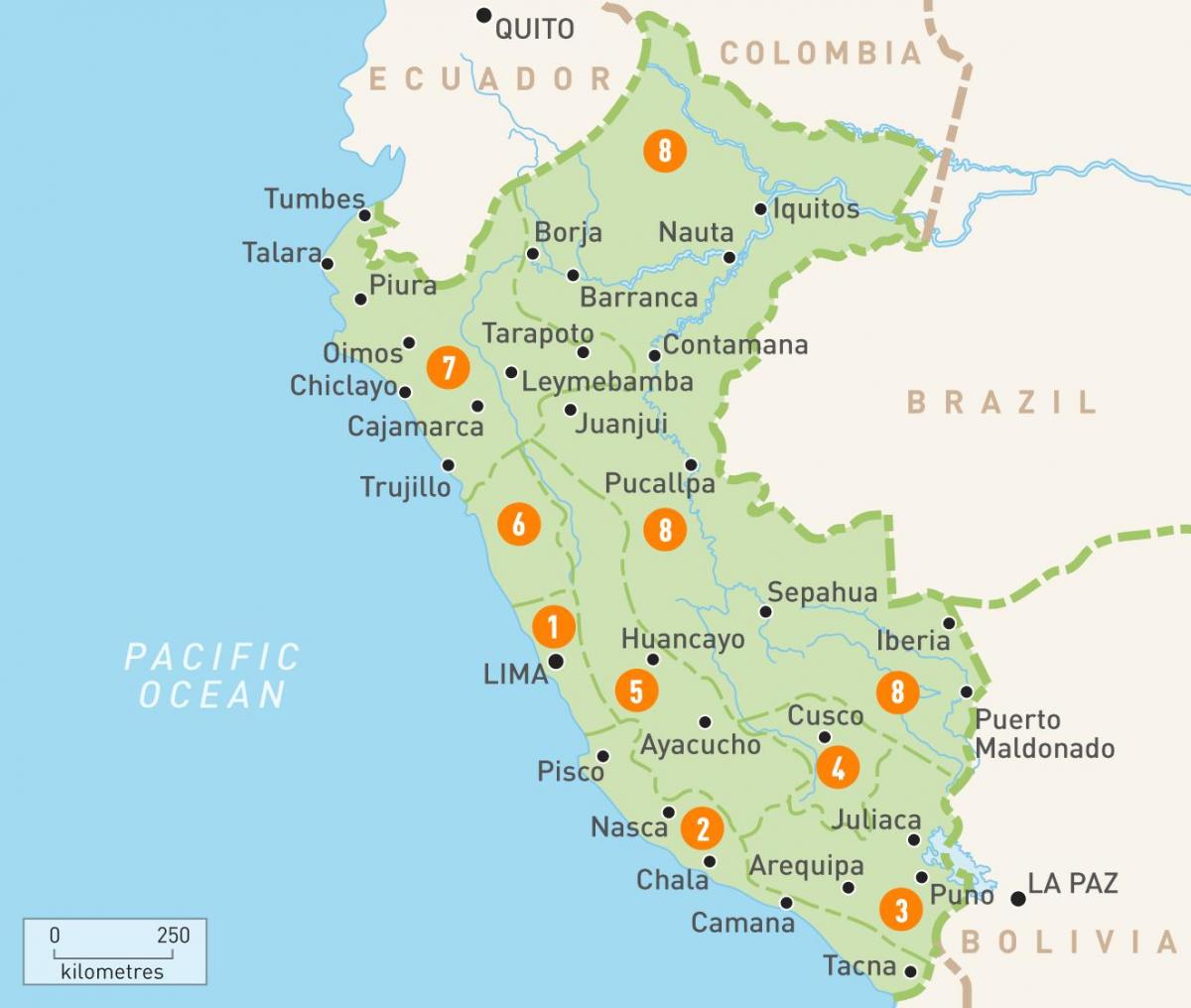 Peru wilayah peta