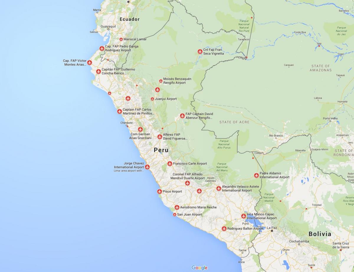 lapangan terbang di Peru peta