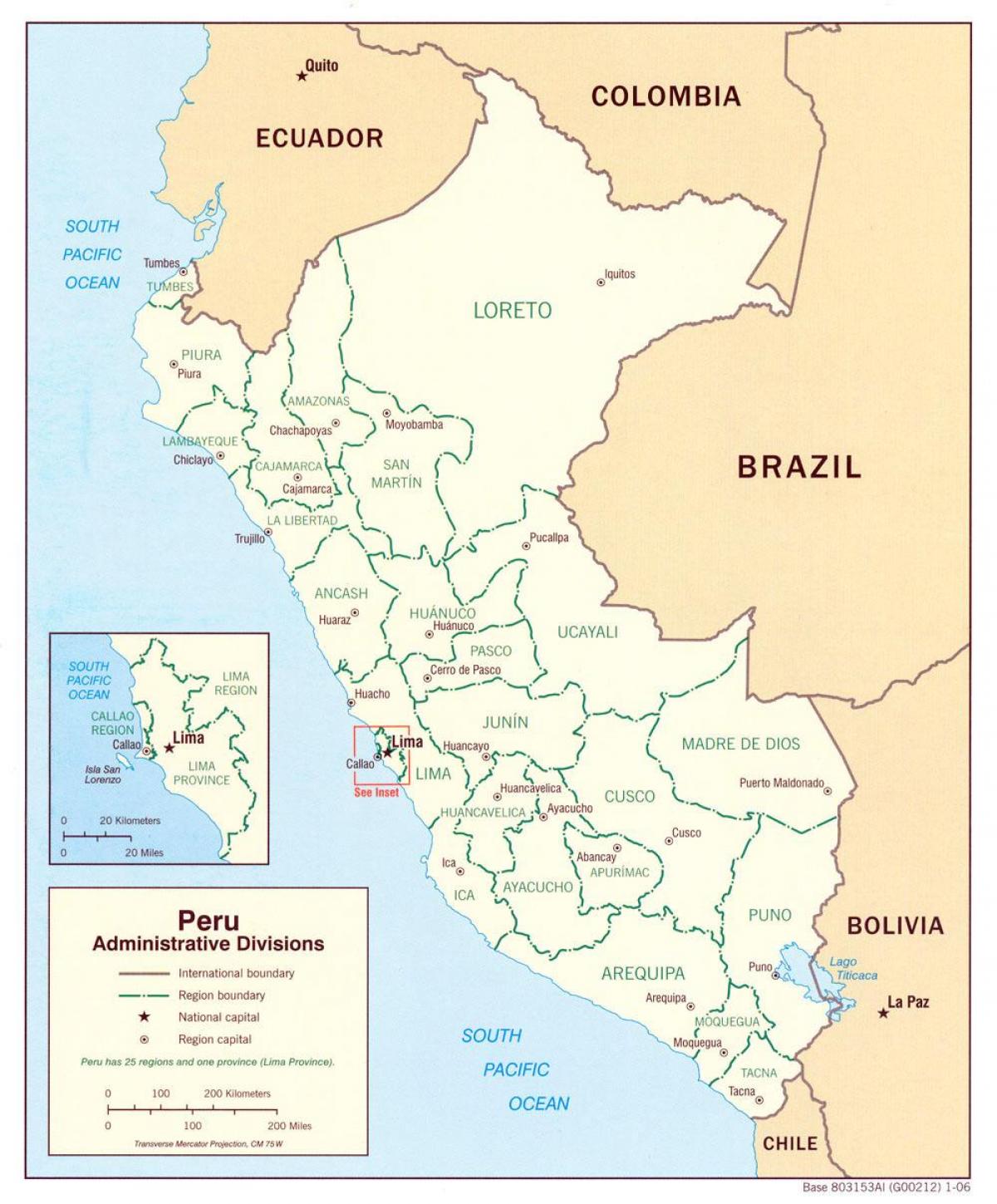 peta yang menunjukkan Peru