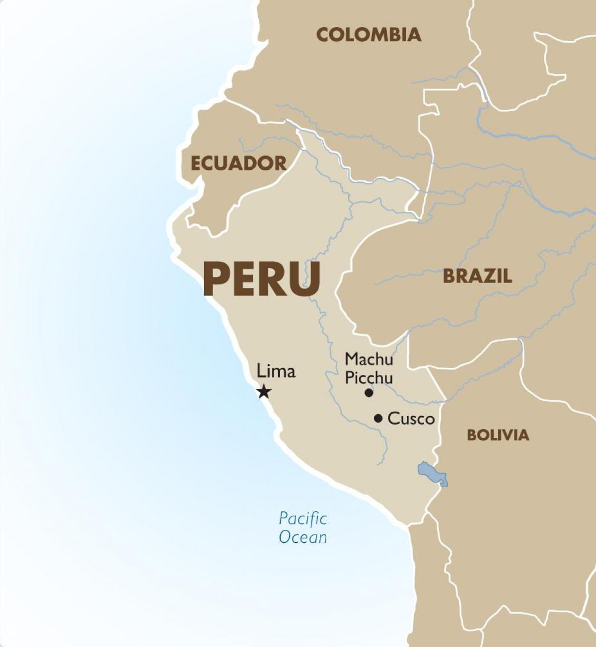peta Peru dan negara-negara sekitarnya