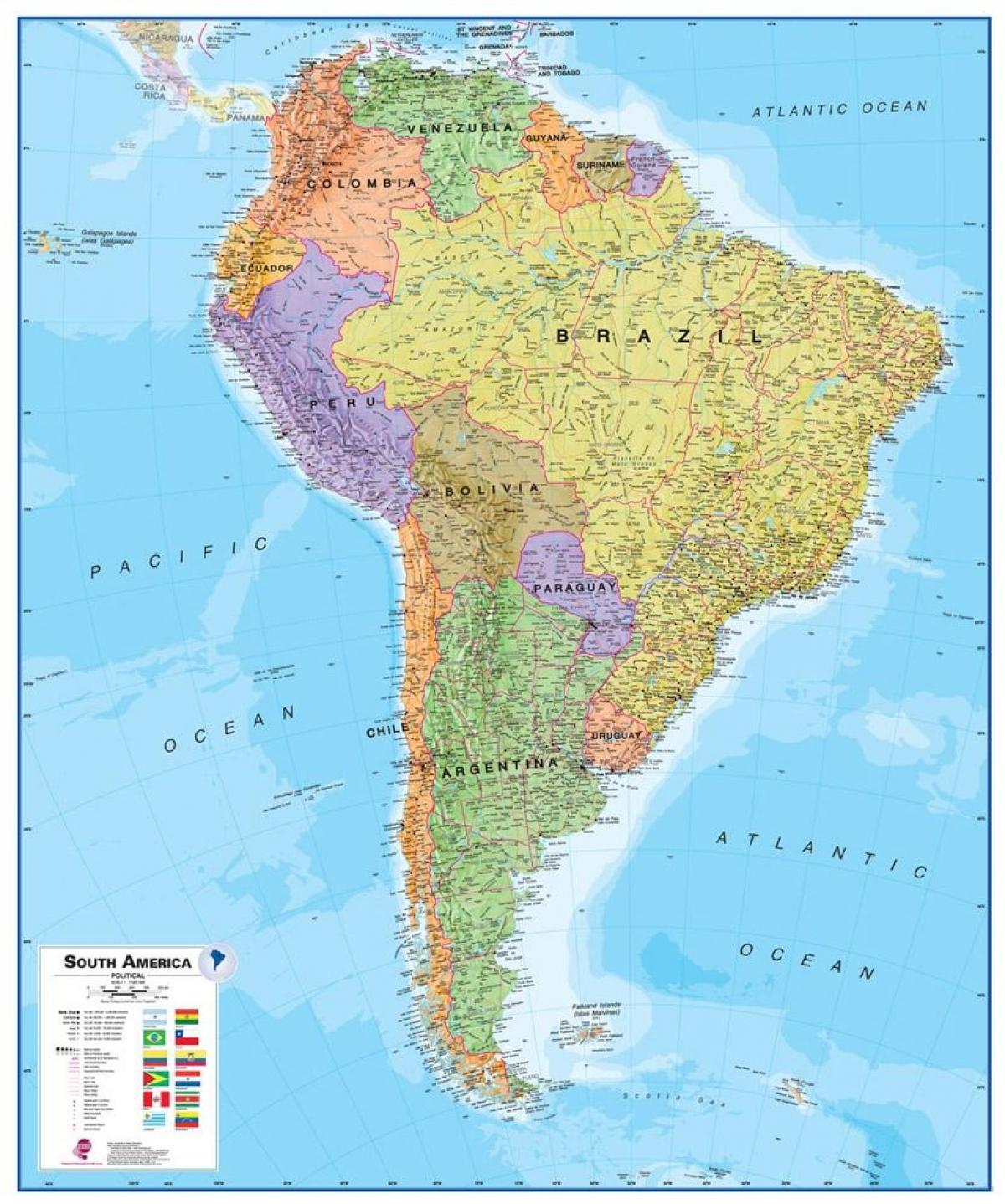 peta Peru amerika selatan