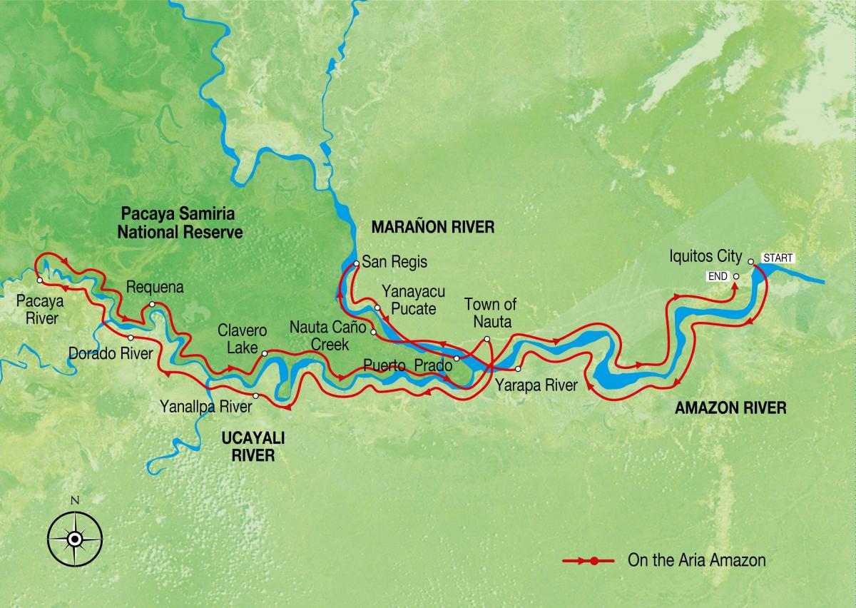 peta sungai amazon Peru