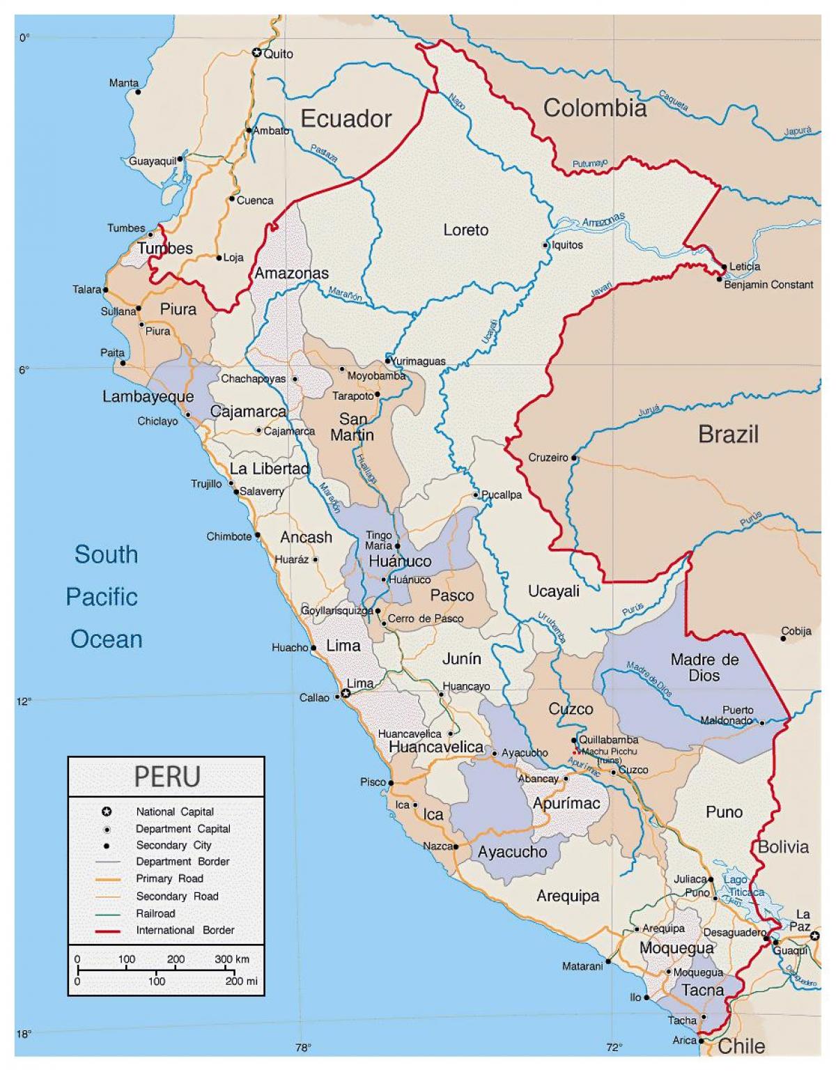 peta - peta terperinci Peru