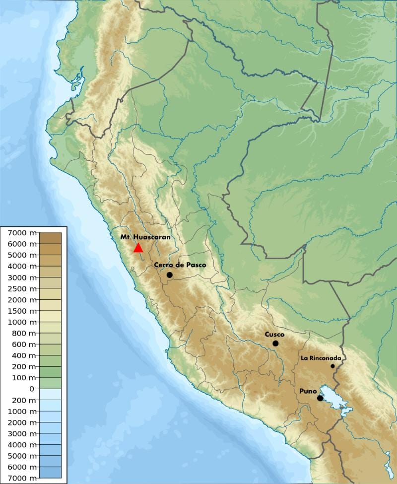ketinggian peta Peru