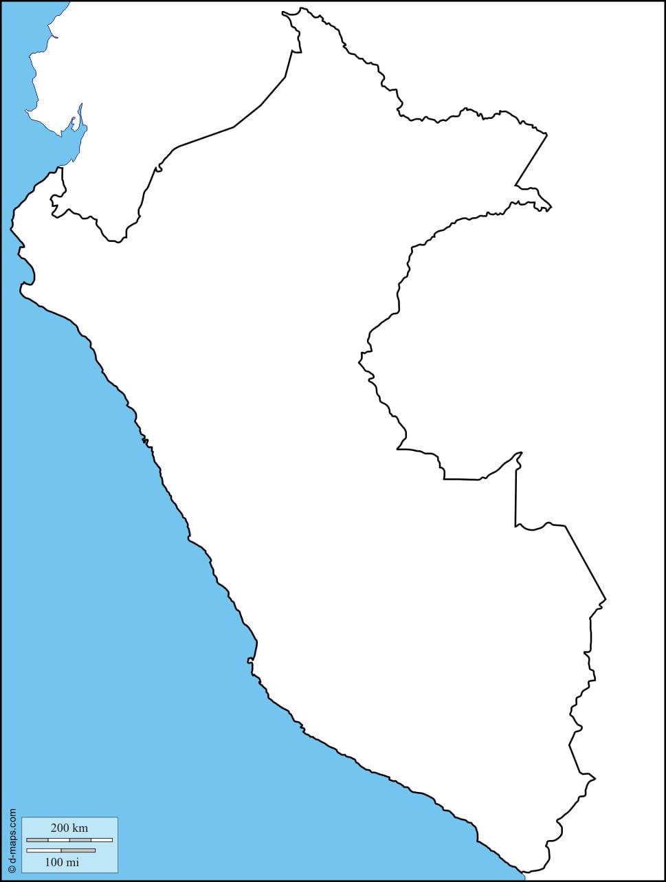 peta - peta kosong Peru