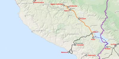 Peru peta kereta api